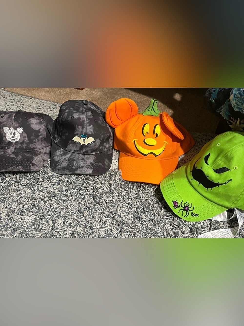 Disney Halloween Hats Lot Of 4 Unisex official License .